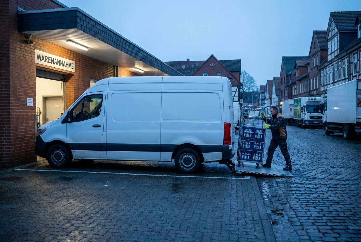 Kühltransporter vor der Warenannahme
